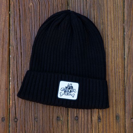 Snarky Wide Ribbed Patch Beanie